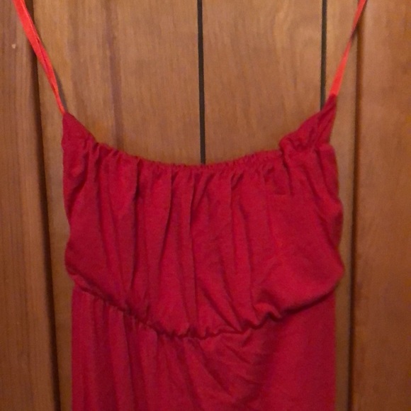 Karina Grimaldi. Cotton red dress. Strapless. Super soft and heavy dress. - Picture 5 of 7